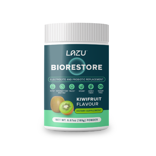 LAZU BIORESTORE - Restore minerals, probiotic, electrolytes Kiwi Flavour