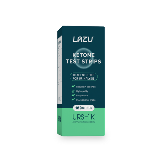 LAZU KETONE TEST STRIPS (100) - Detect, measure ketosis