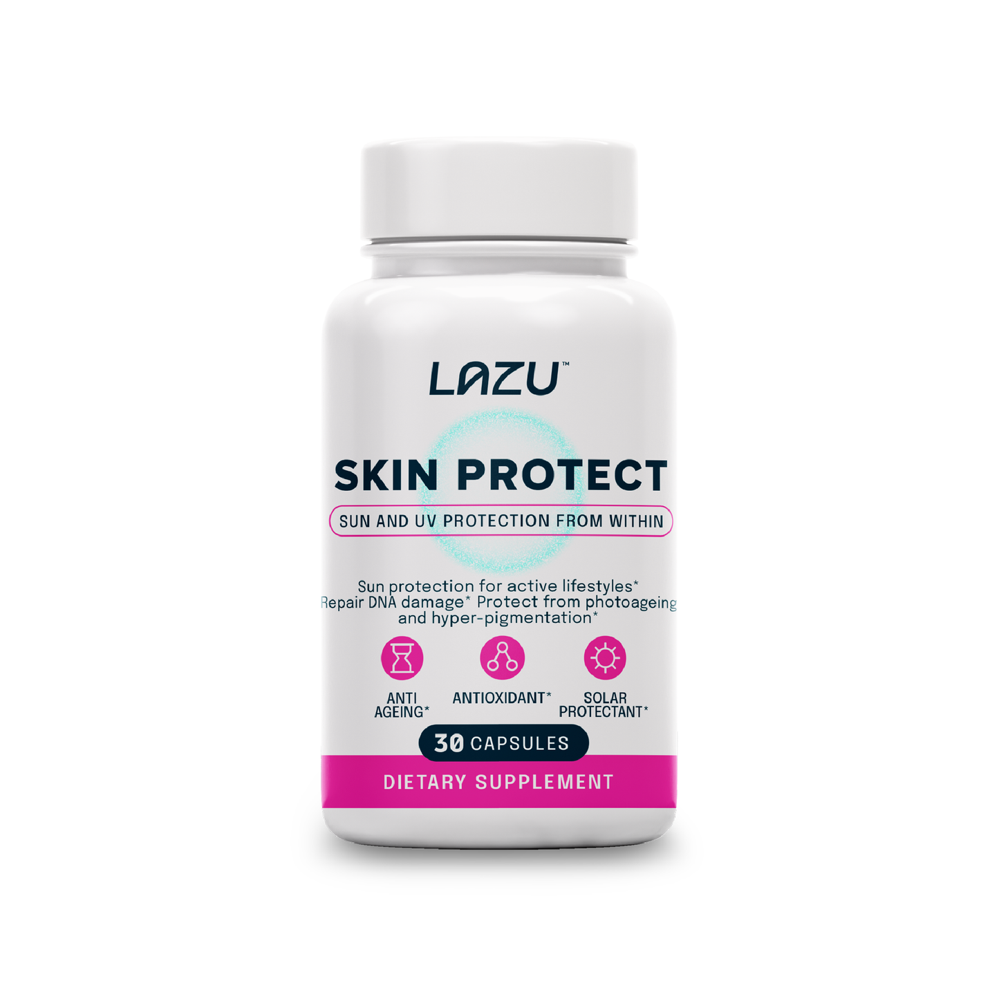 LAZU SKIN PROTECT - Sun and UV protection, increases collagen, elastin and reduces wrinkles